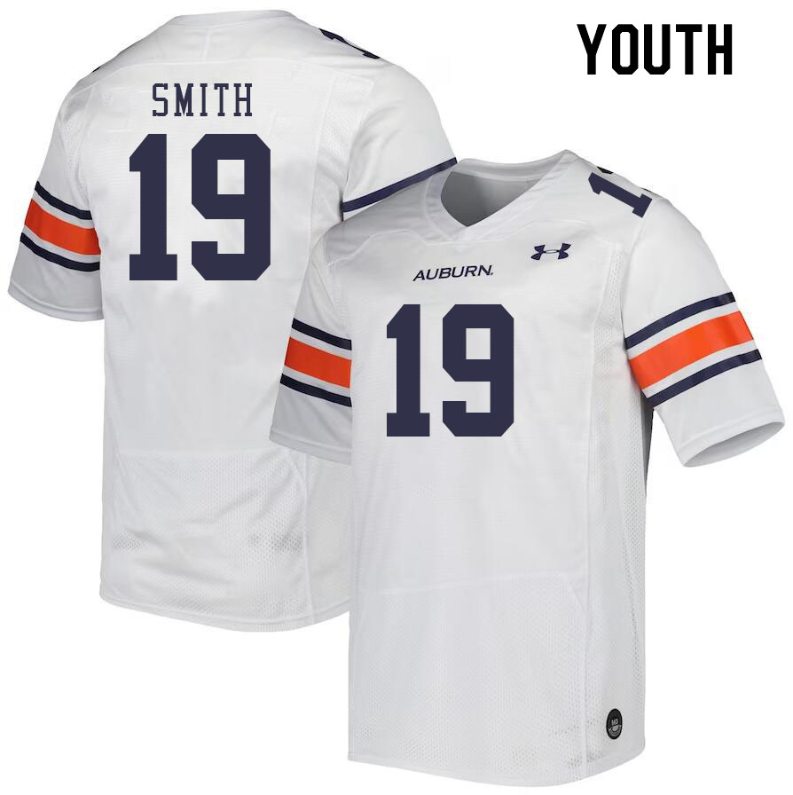 Youth #19 Sylvester Smith Auburn Tigers College Football Jerseys Stitched Sale-White